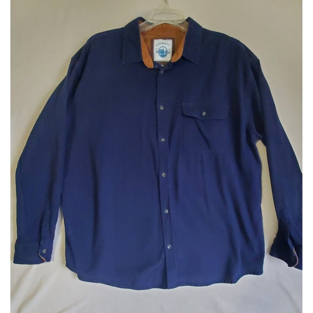 Gioberti Men XXL Blue Flannel Button Down Shirt